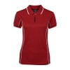 Red White Ladies Piping Polo Shirts